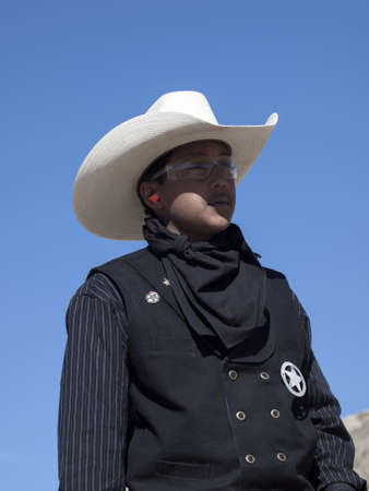 Cowboy Action Shooting Club. The firearms used are based on those which existed in the 19th century American West, i.e. lever action rifle, single action revolver, and shotgun.のeditorial素材