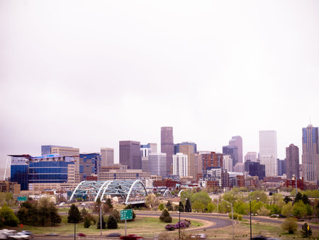 Denver skyline at blue hour.のeditorial素材