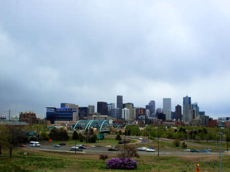 Denver skyline at blue hour.のeditorial素材
