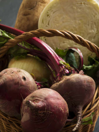 Ingredients for cooking Russian and ukrainian red soup "borsch".の写真素材