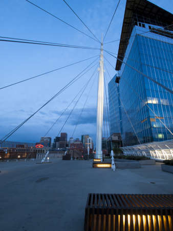 Denver Millennium Bridge at sunset.のeditorial素材