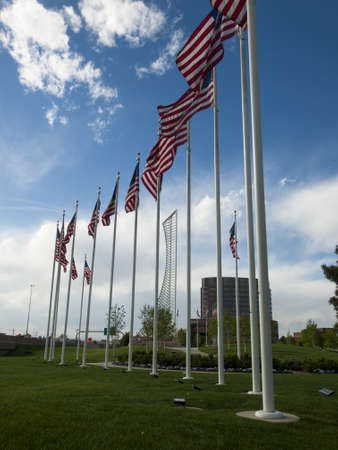 The Denver Tech Center is symbolized by the DTC Identity Monument, which meant to resemble the framework of a skyscraper.のeditorial素材