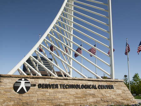 The Denver Tech Center is symbolized by the DTC Identity Monument, which meant to resemble the framework of a skyscraper.のeditorial素材