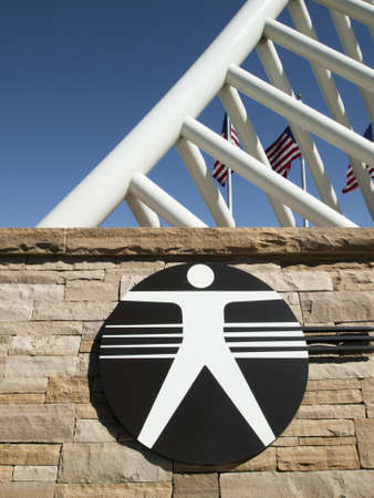 The Denver Tech Center is symbolized by the DTC Identity Monument, which meant to resemble the framework of a skyscraper.のeditorial素材