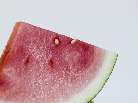 Fresh slices of watermelon on white background.