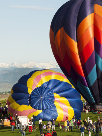 2012 Erie Town Fair and Balloon Festival. The balloon event is part of a day long street fair in the town of Erie.のeditorial素材