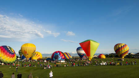 2012 Erie Town Fair and Balloon Festival. The balloon event is part of a day long street fair in the town of Erie.のeditorial素材