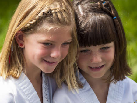 2012 J. W. Kim Tae Kwon Do school belt test in the park.のeditorial素材