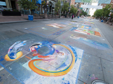 2012 Denver Chalk Art Festival on Larimer Square. Denver, Colorado.のeditorial素材