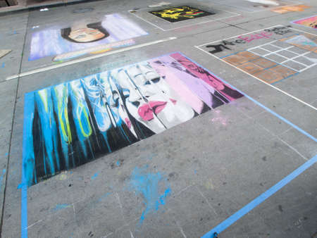 2012 Denver Chalk Art Festival on Larimer Square. Denver, Colorado.のeditorial素材