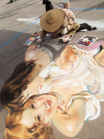 2012 Denver Chalk Art Festival on Larimer Square. Denver, Colorado.のeditorial素材