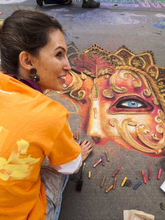 2012 Denver Chalk Art Festival on Larimer Square. Denver, Colorado.のeditorial素材