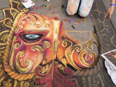 2012 Denver Chalk Art Festival on Larimer Square. Denver, Colorado.のeditorial素材
