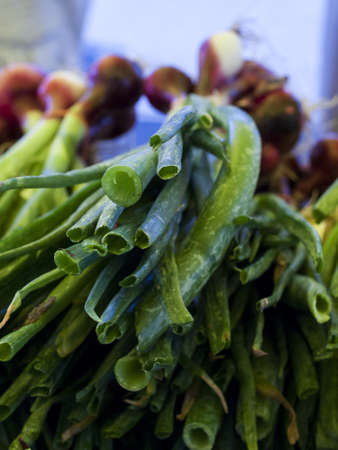 Fresh organic food at the local farmers market. Farmers markets are a traditional way of selling agricultural products.の写真素材