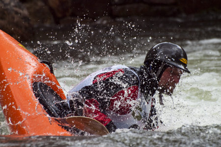 Kayak freestyle event  at 2012 Summer Teva Mountain Games. Vail, Colorado.