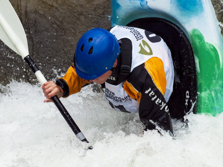 Kayak freestyle event  at 2012 Summer Teva Mountain Games. Vail, Colorado.のeditorial素材
