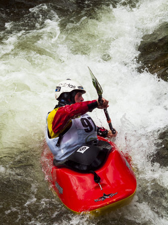 Kayak freestyle event  at 2012 Summer Teva Mountain Games. Vail, Colorado.