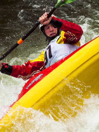 Kayak freestyle event  at 2012 Summer Teva Mountain Games. Vail, Colorado.のeditorial素材