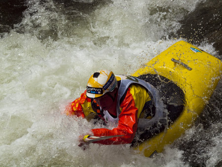 Kayak freestyle event  at 2012 Summer Teva Mountain Games. Vail, Colorado.