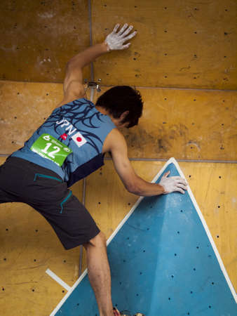 Bouldering event  at 2012 Summer Teva Mountain Games. Vail, Colorado.のeditorial素材