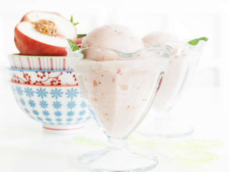 Gelato is made with milk, cream, various sugars, and flavoring such as fresh fruit and nut purees.の写真素材