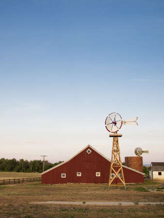 Old Red Barn at the 17mile House Farm Park, Colorado.のeditorial素材