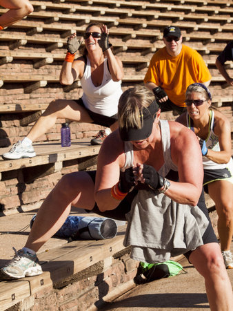 2012 Fitness on the Rocks event at the Red Rocks Amphitheater. Denver, Coloradoのeditorial素材