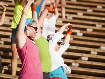2012 Fitness on the Rocks event at the Red Rocks Amphitheater. Denver, Coloradoのeditorial素材