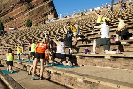 2012 Fitness on the Rocks event at the Red Rocks Amphitheater. Denver, Coloradoのeditorial素材