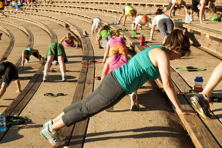 2012 Fitness on the Rocks event at the Red Rocks Amphitheater. Denver, Coloradoのeditorial素材