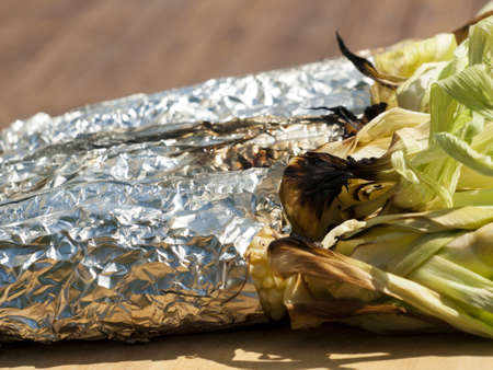 Fresh corn on the grill.の写真素材
