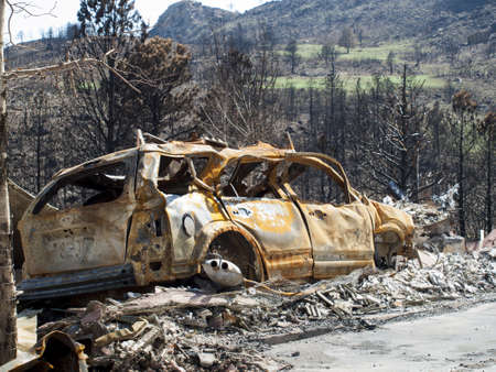 Residential community after Waldo Canyon Fire 2012 in Colorado Springs, Colorado.のeditorial素材