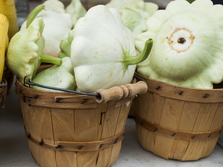 Fresh organic food at the local farmers market. Farmers markets are a traditional way of selling agricultural products.の写真素材