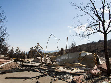 Residential community after Waldo Canyon Fire 2012 in Colorado Springs, Colorado.のeditorial素材