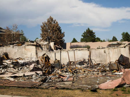 Residential community after Waldo Canyon Fire 2012 in Colorado Springs, Colorado.のeditorial素材