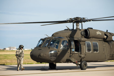 The UH-60 Black Hawk is a four-bladed, twin-engine, medium-lift utility helicopter manufactured by...