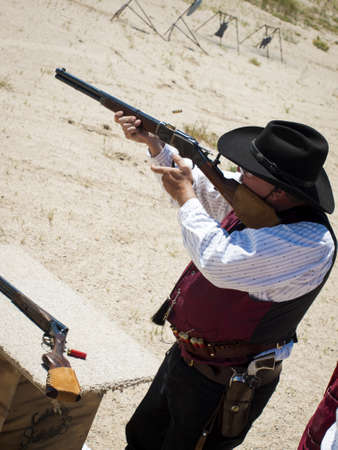 2012 annual match of Colorado Shaketails Cowboy Action Shooting SASS Clubの写真素材