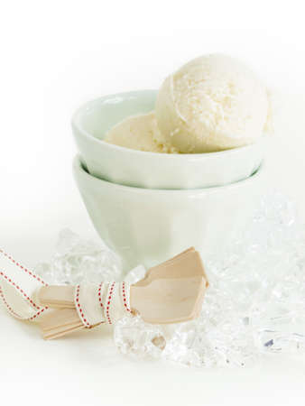 Gourmet Olathe sweet corn gelato on white background.の写真素材