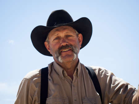 2012 annual match of Colorado Shaketails Cowboy Action Shooting SASS Club.  The firearms used are based on those which existed in the 19th century American West, i.e. lever action rifle, single action revolver, and shotgun.の写真素材