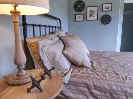 Modern kids room with blue walls.のeditorial素材