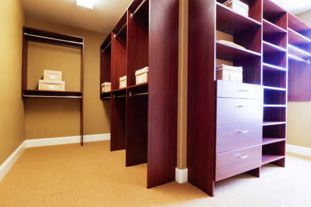 Modern clothes closet in new home.のeditorial素材