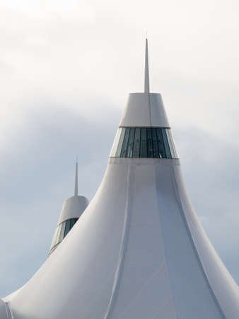 Denver International Airport well known for peaked roof  Design of roof is reflecting snow-capped mountains のeditorial素材