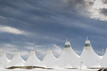 Denver International Airport well known for peaked roof. Design of roof is reflecting snow-capped mountains.のeditorial素材