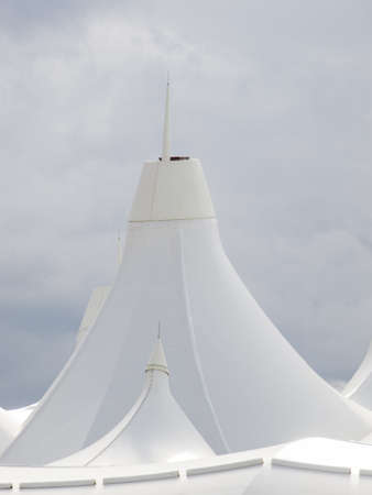 Denver International Airport well known for peaked roof. Design of roof is reflecting snow-capped mountains.のeditorial素材