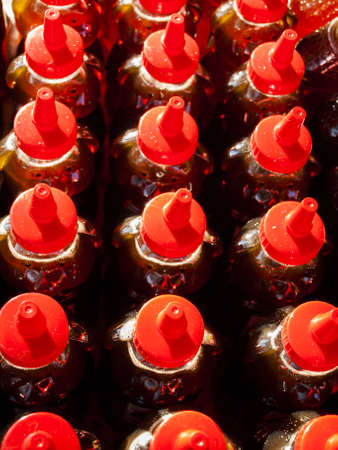 Local honey at the local farmers market. Farmers markets are a traditional way of selling agricultural products.のeditorial素材