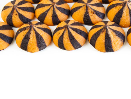 Halloween star drop cookies on white background.