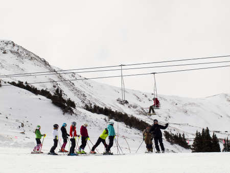 Beginning of 2012 ski season at Loveland Ski Area, Colorado.のeditorial素材