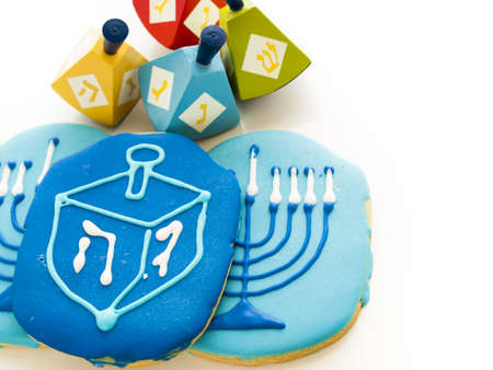 Gourmet cookies decorated for Hanukkah.の写真素材