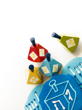 Gourmet cookies decorated for Hanukkah.の写真素材