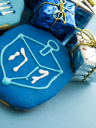 Gourmet cookies decorated for Hanukkah.の写真素材